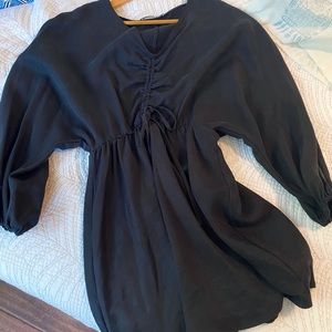 ZARA sating effect draped dress